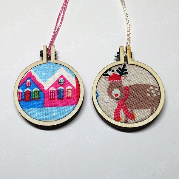 A pair of cute mini hoops in an even cuter hand-made Santa sack.