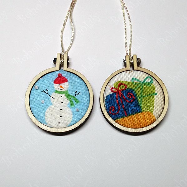 A pair of cute mini hoops in an even cuter hand-made Santa sack.