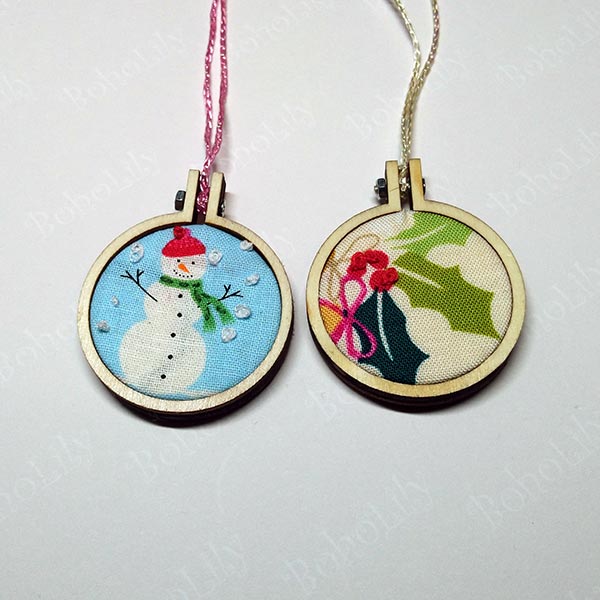 A pair of cute mini hoops in an even cuter hand-made Santa sack.